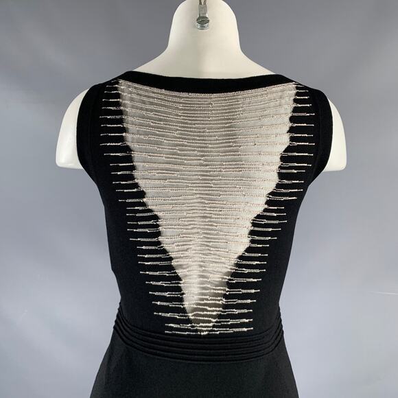 D.EXTERIOR Size S Black White Viscose Blend Contrast Stitch Sleeveless Dress - Picture 2 of 6